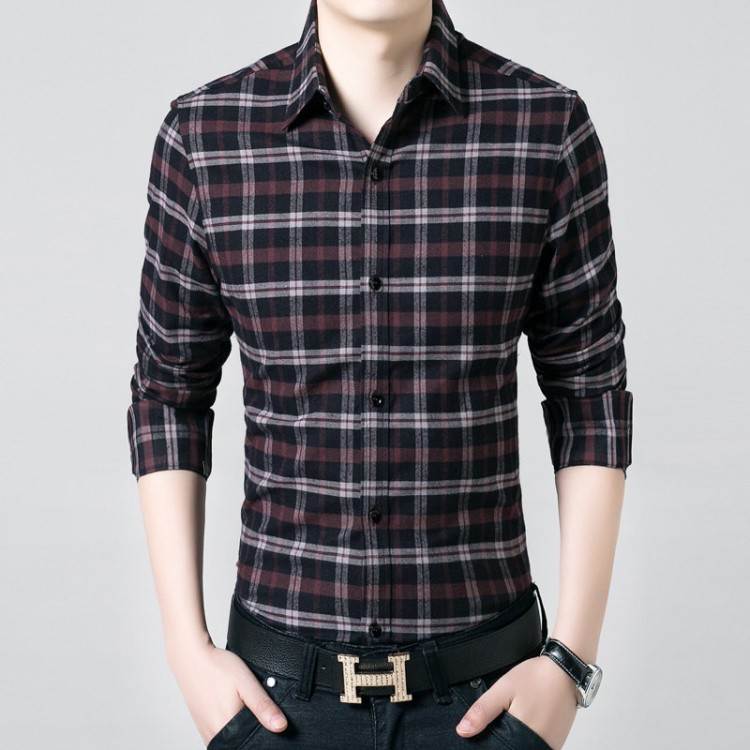 Plaid slim fit shirt